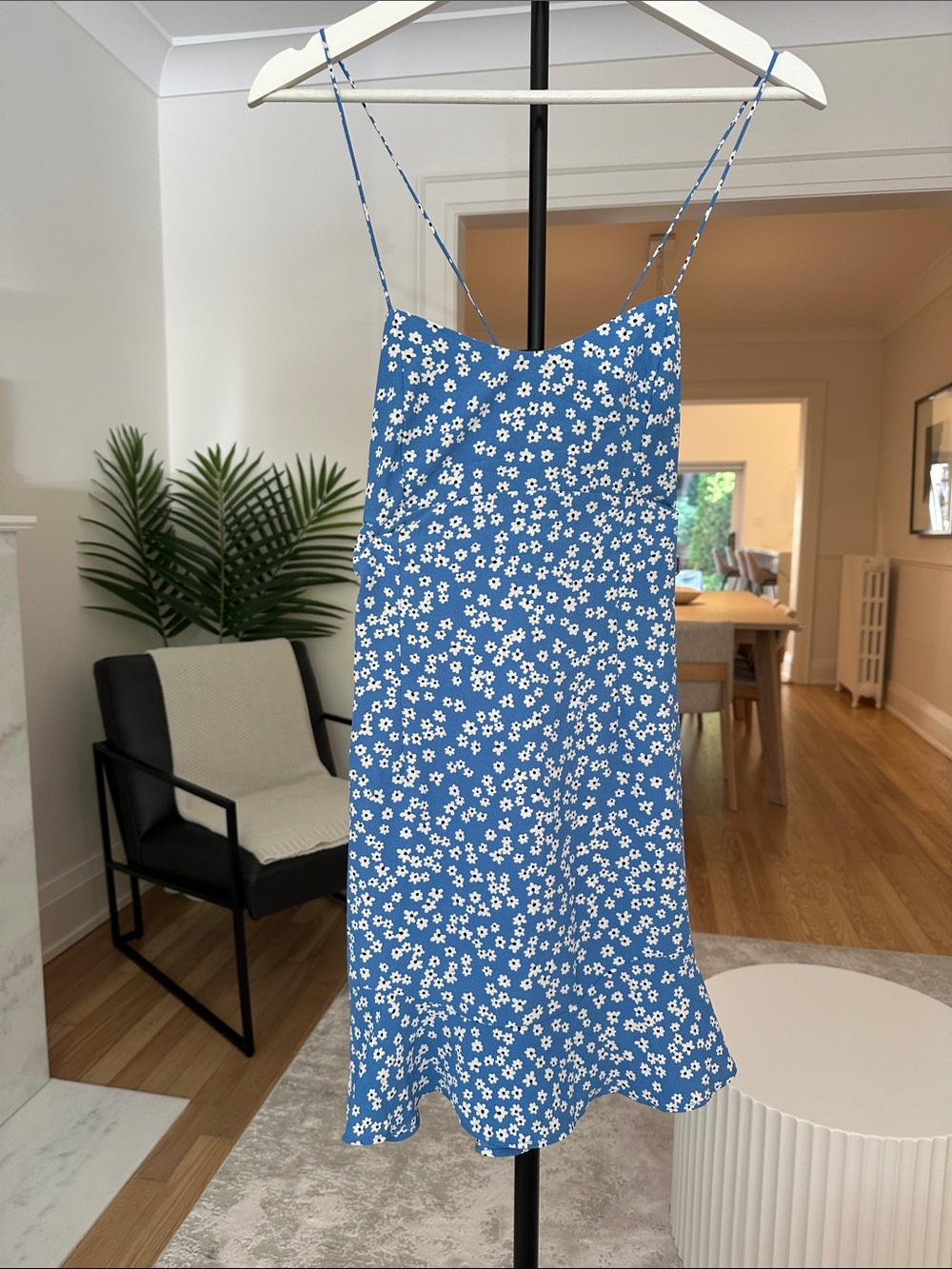 Zara Blue Floral Slip Mini Dress